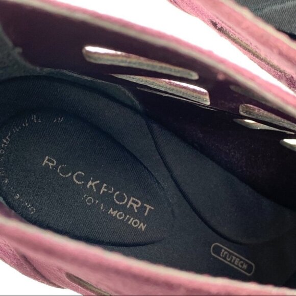 Rockport booties size 8.5 39 plum purple suede cut out cap pointy toe boots - Picture 9 of 12